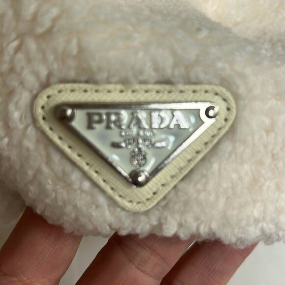 Authentic Prada Cream Sherpa baseball hat Cap - Picture 6 of 6